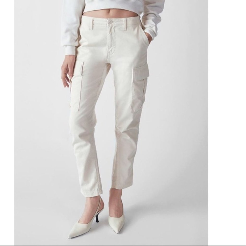 RE/DONE Off White Utility Cargo Pants